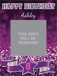 Happy Birthday Selfie Frame - Purple Girl - 18"Wx24"H