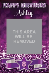 Happy Birthday Selfie Frame - Purple Girl - 24"Wx36"H