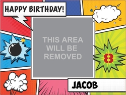 Birthday - Comic Book Frame 24"Wx18"H
