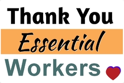 Thank You Essential Workers 18x12-Medium