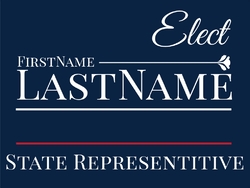 Political - Dark Blue Yard Sign 24"x18"