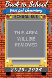 Selfie Frame, Back To School - Bus -  24x36