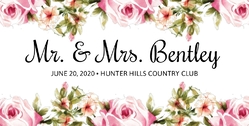 Vinyl Banner - Water Color Roses, Wedding Banner - 48"X24"