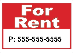 For Rent-Red with White Letters-Small