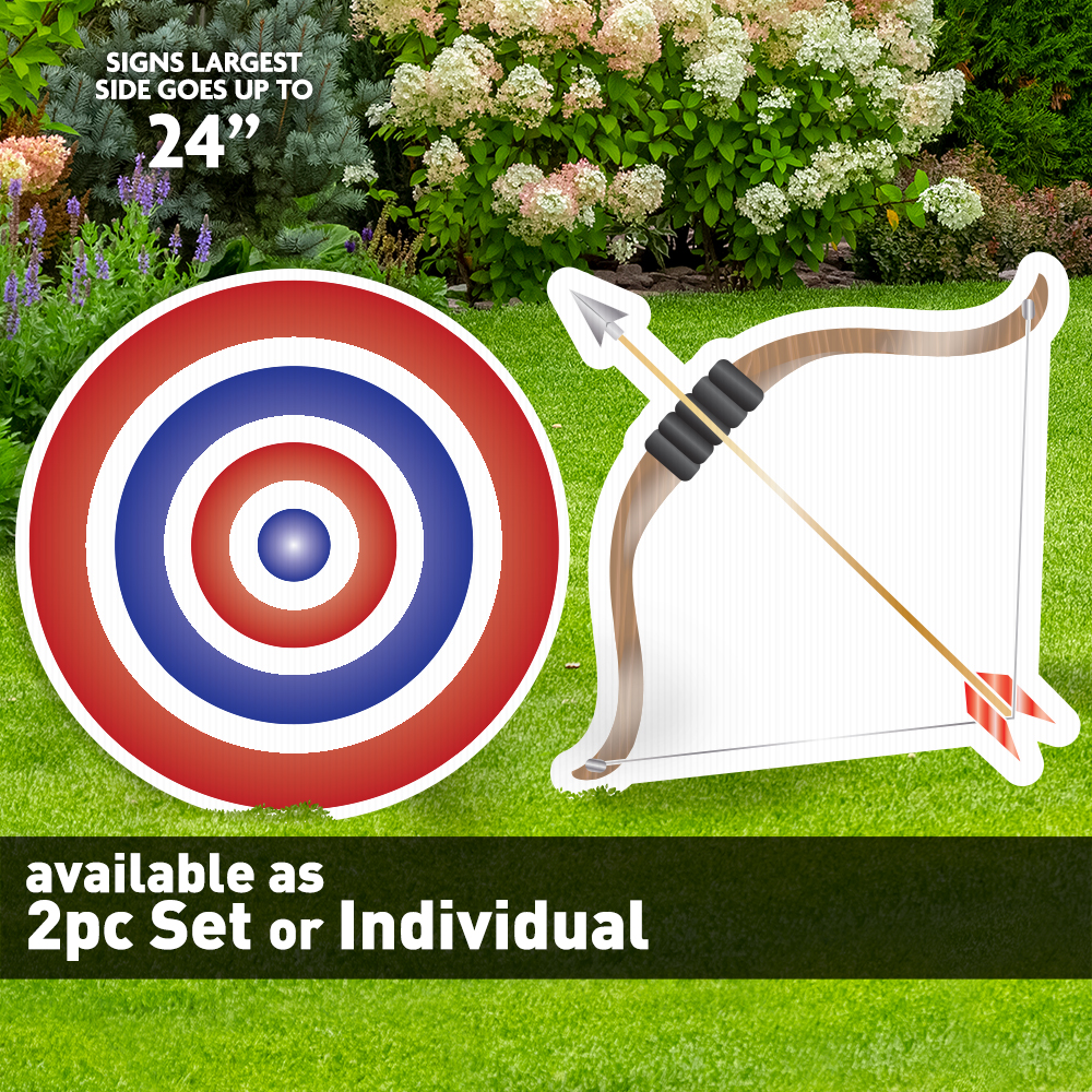Archery Bow & Arrow and Target Lawn & Photo Prop
