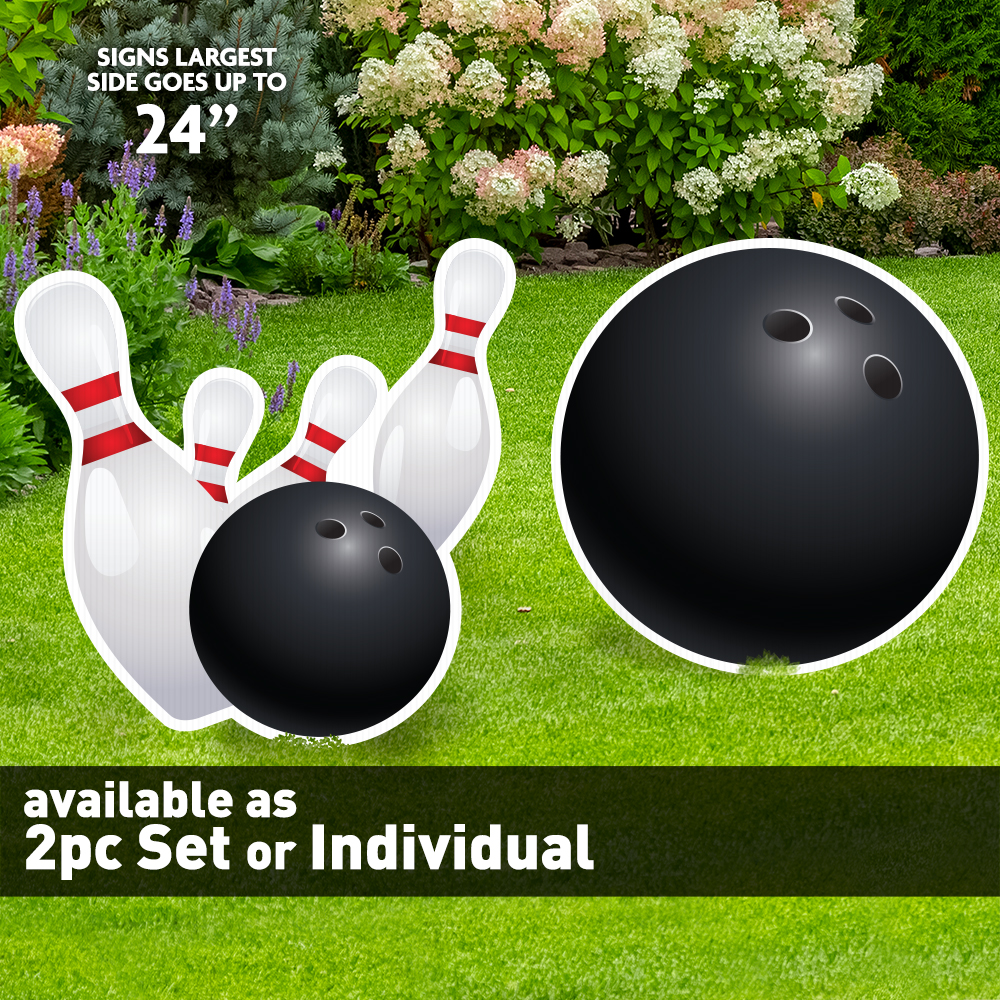 Bowling Ball and Pins Lawn & Photo Prop