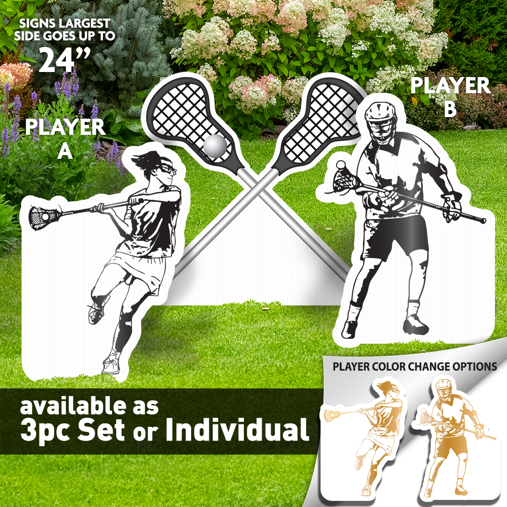 Lacrosse Sticks, Player A and B Lawn & Photo Prop