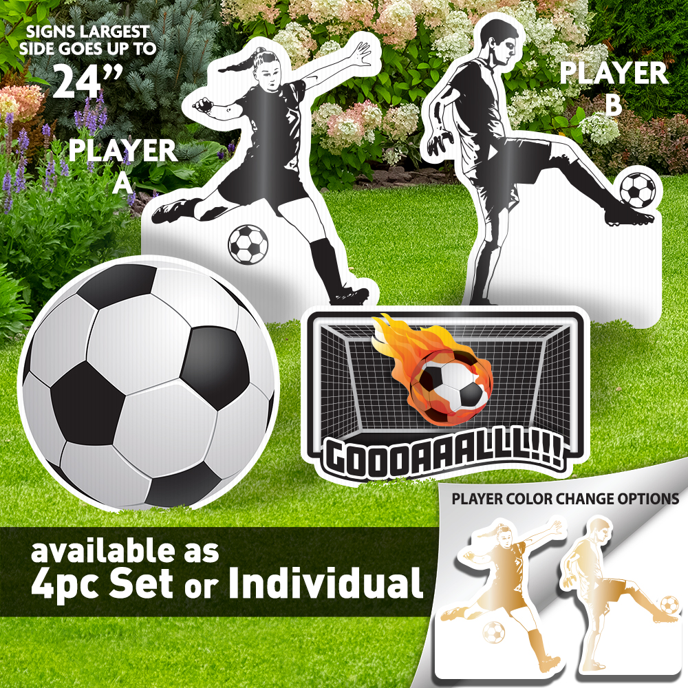 Soccer Player and Ball Lawn & Photo Prop