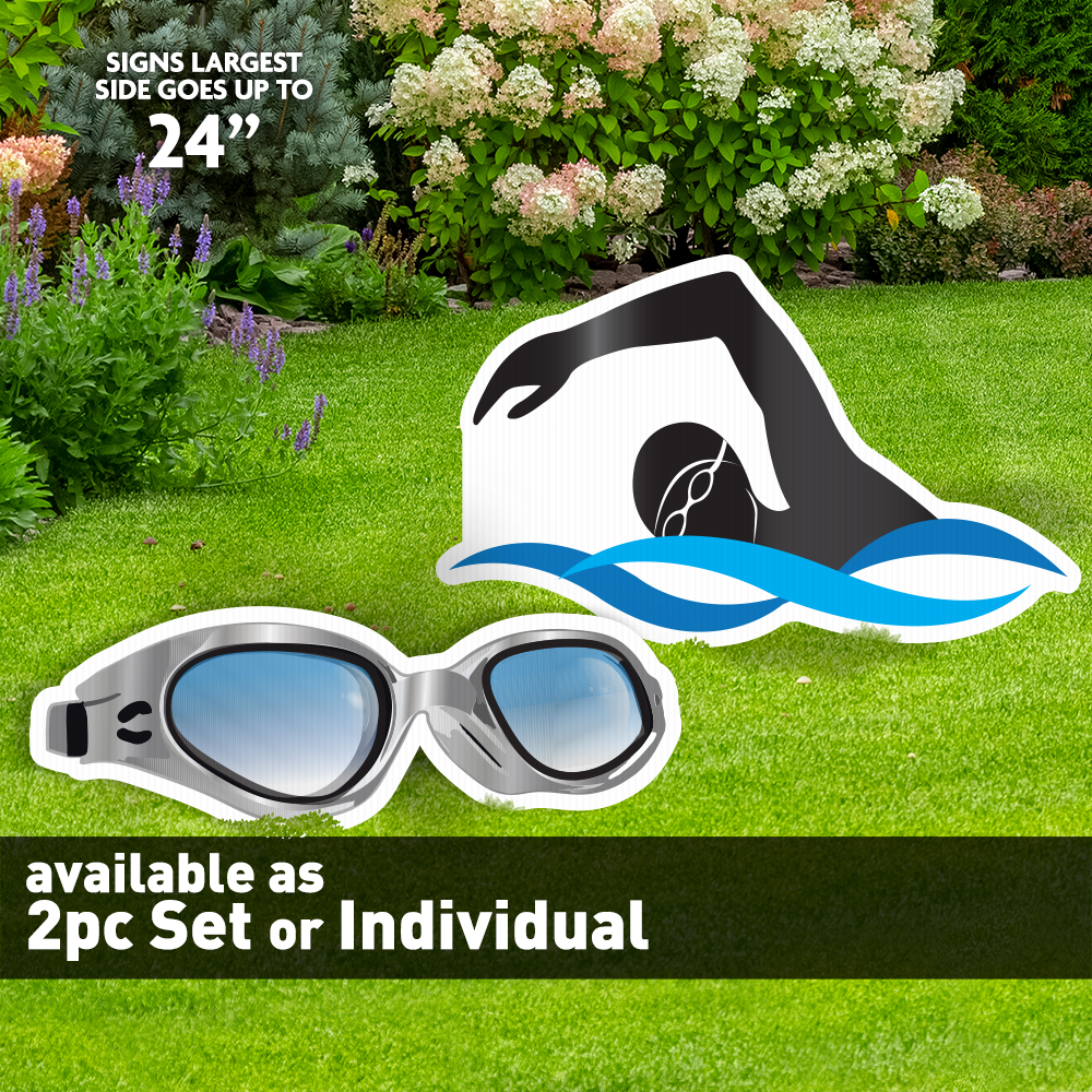 Swimmer and Goggles Lawn & Photo Prop
