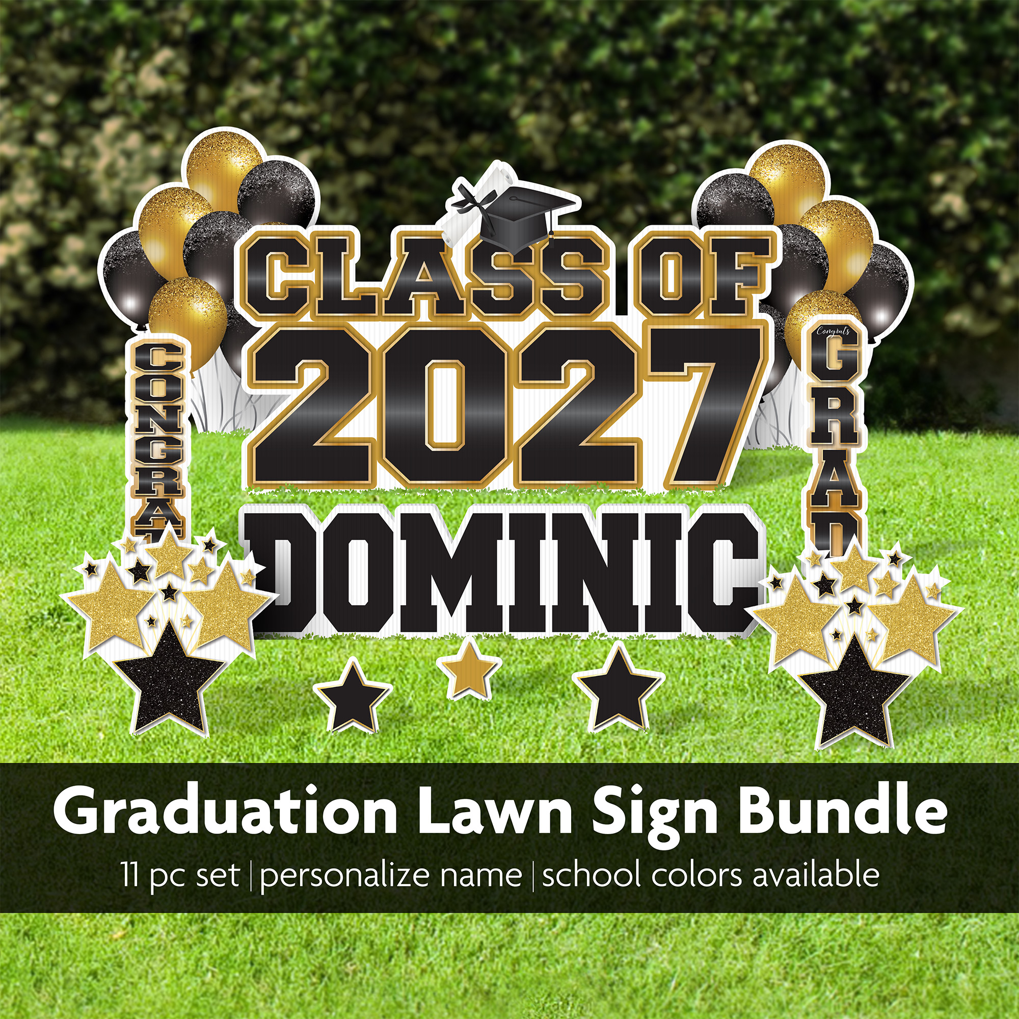 CLASS OF 2027 Grad Yard Bundle 2022 graduation lawn sign kit