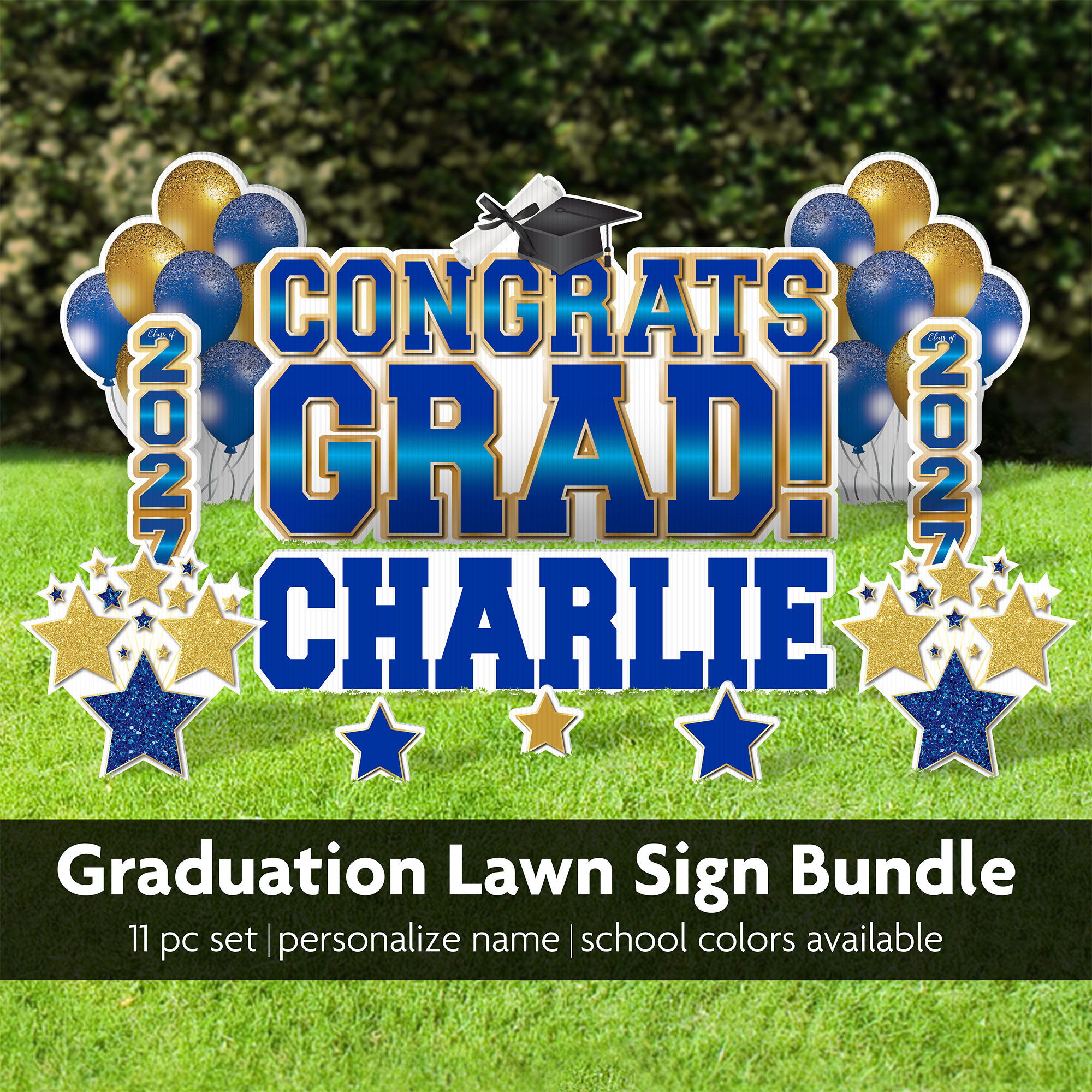 Congrats Grad! Yard Sign Bundle Graduation Conn Grats Grad Yard Sign