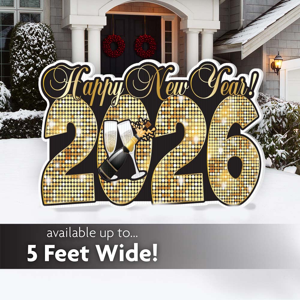 New Year Disco 2026 Lawn Decor