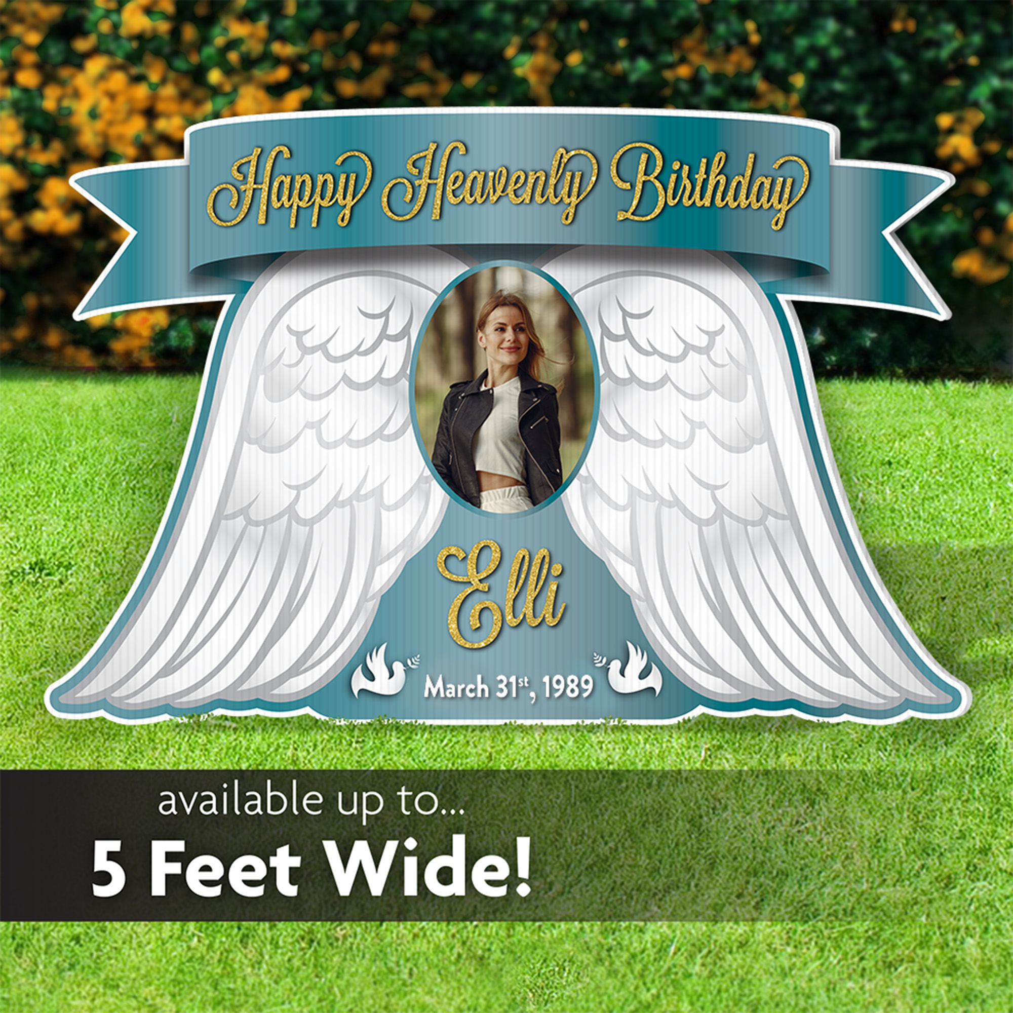 Heavenly Birthday Lawn Sign Photo Prop