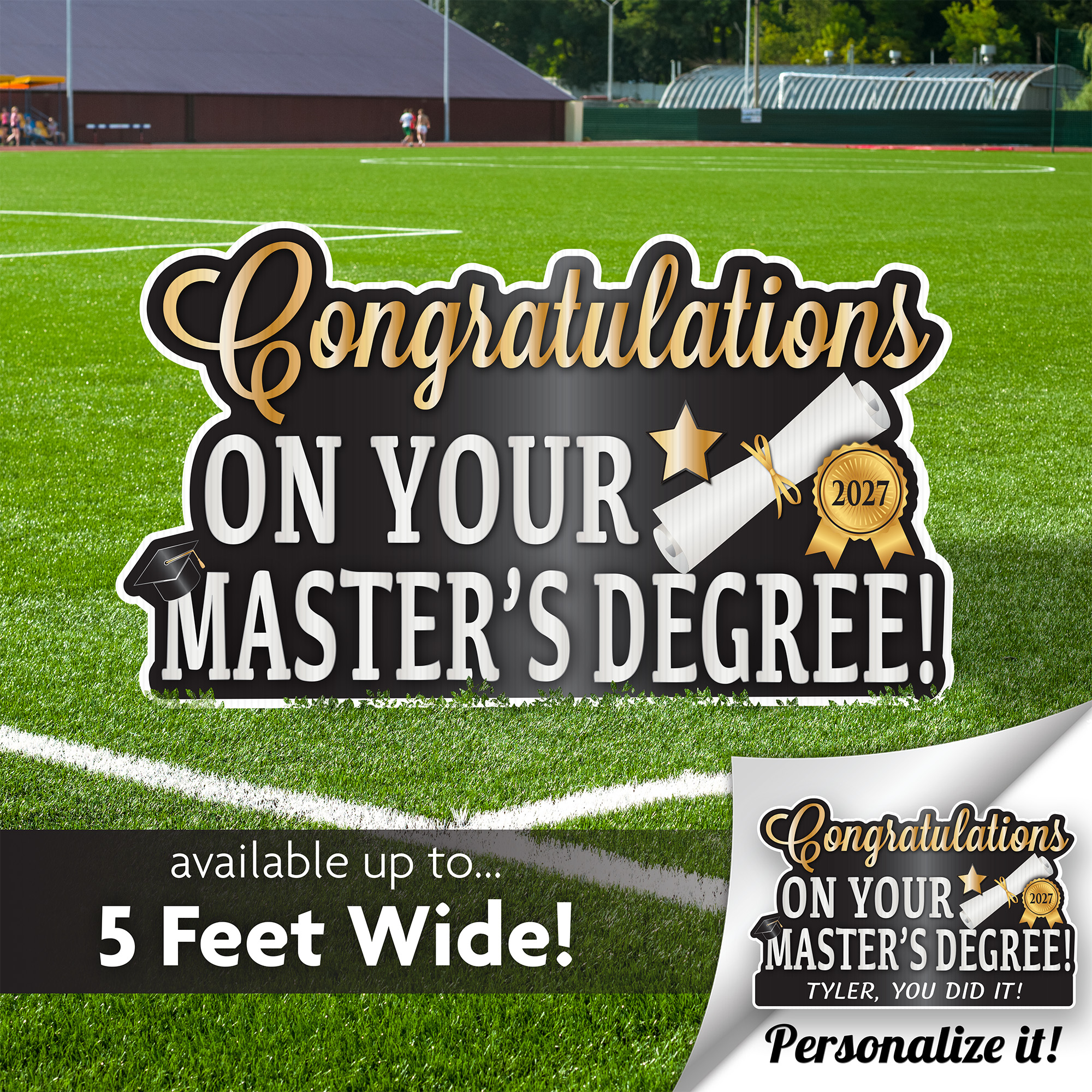 Masters Degree Graduation Lawn Sign