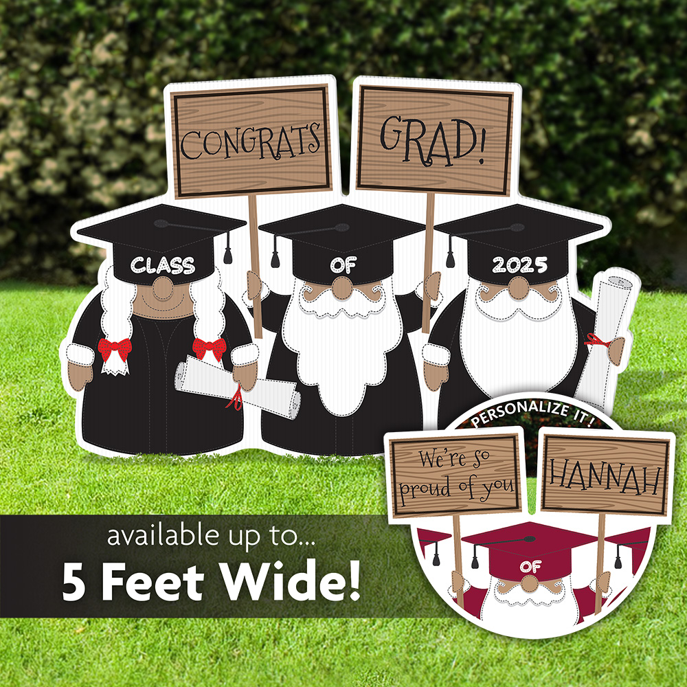 Graduation Yard Sign, gnome design