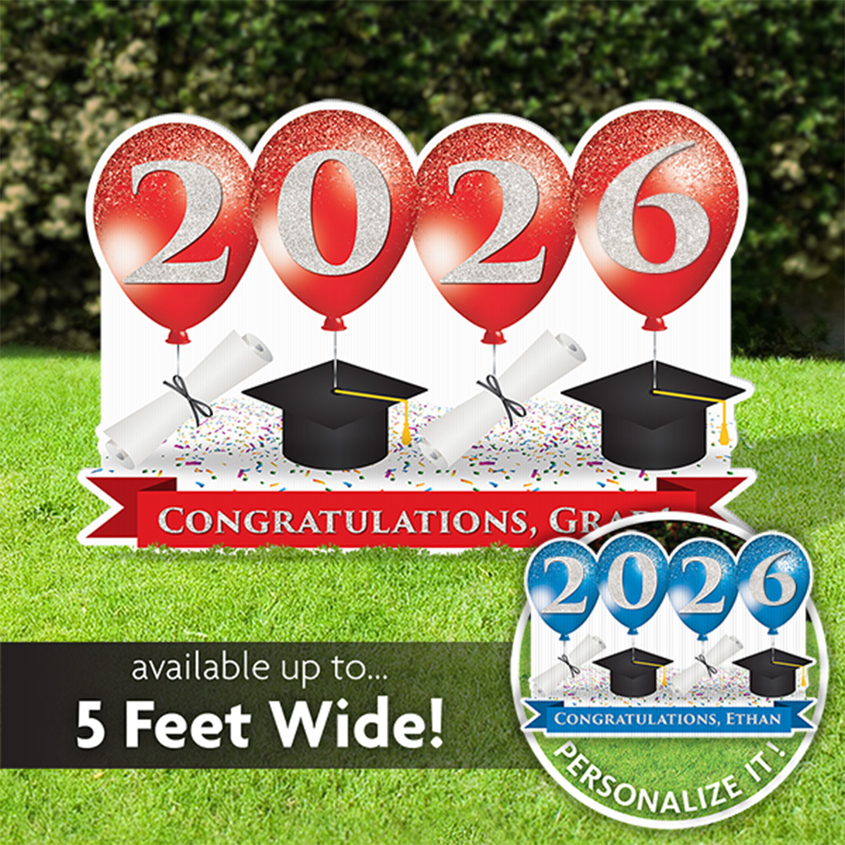 2026 Balloons & Grad Cap Sign