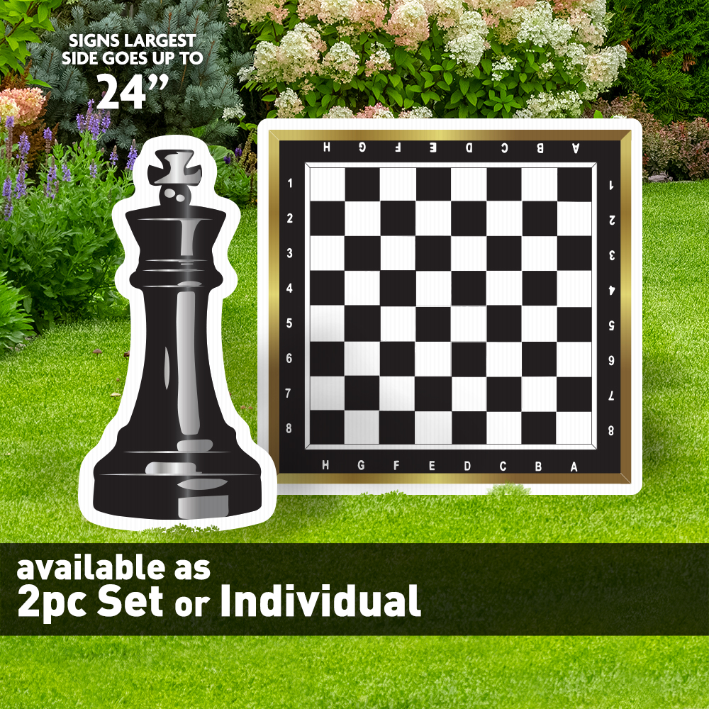 Chess Board and King Piece Lawn & Photo Prop