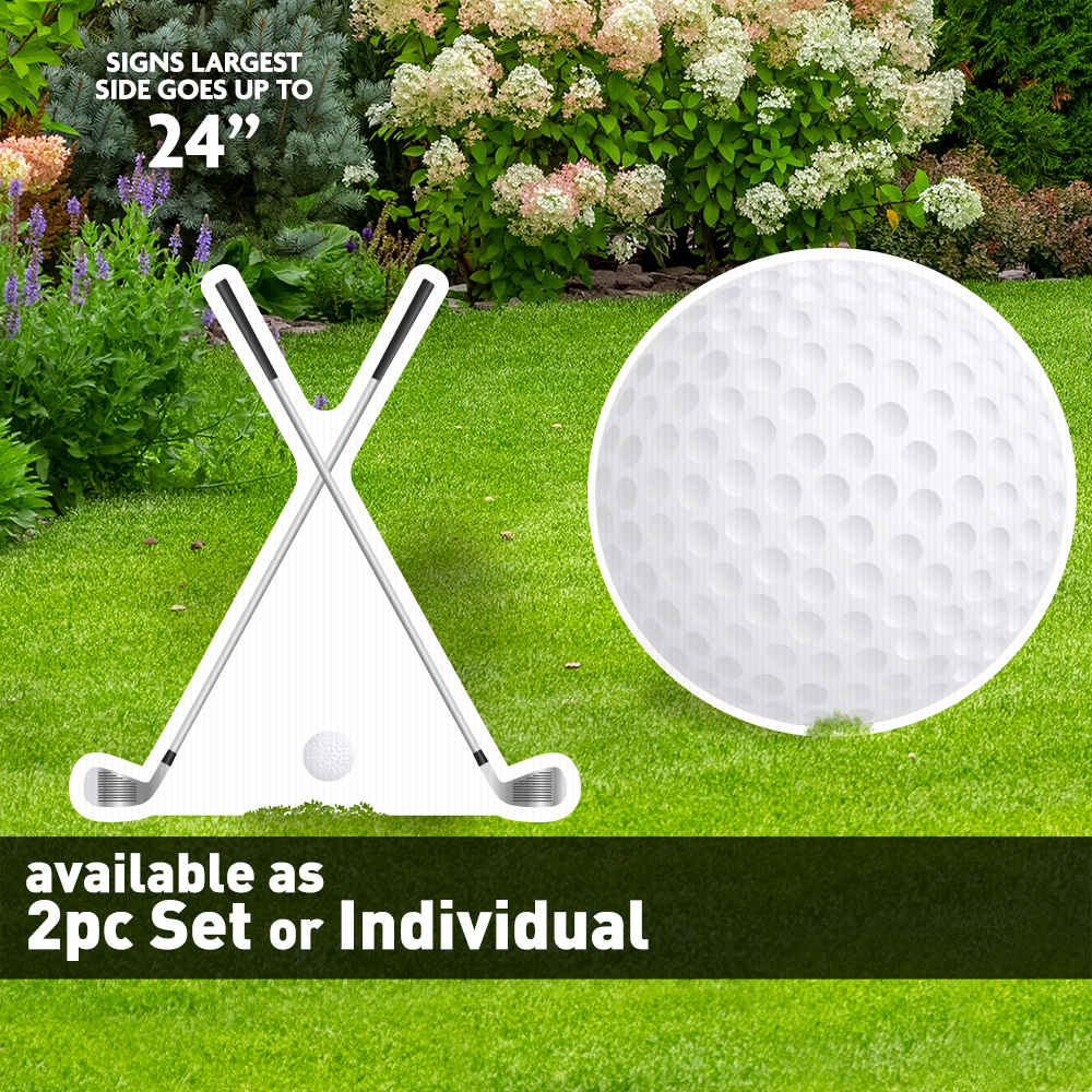 Golf Clubs & Ball Lawn & Photo Prop
