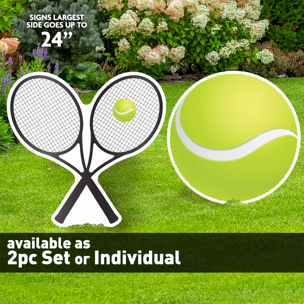 Tennis Racket & Ball Lawn & Photo Prop