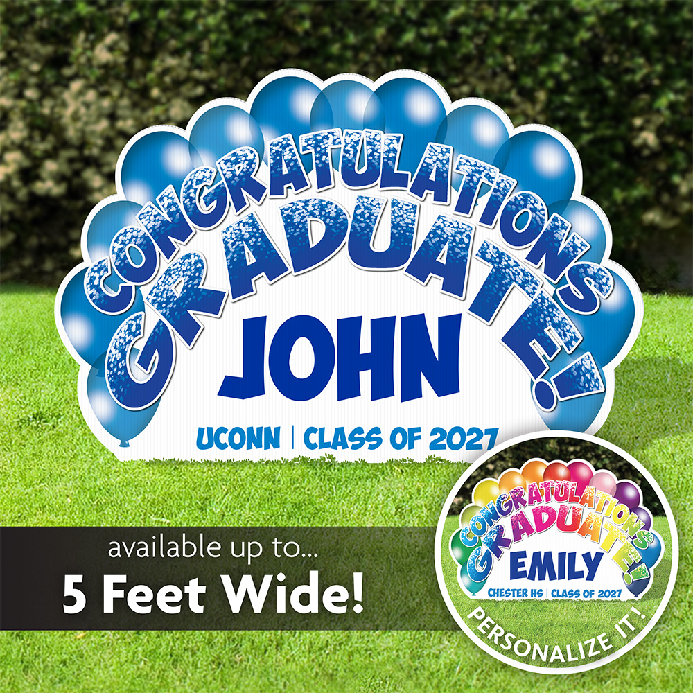 Graduation Balloon Arch Lawn Sign