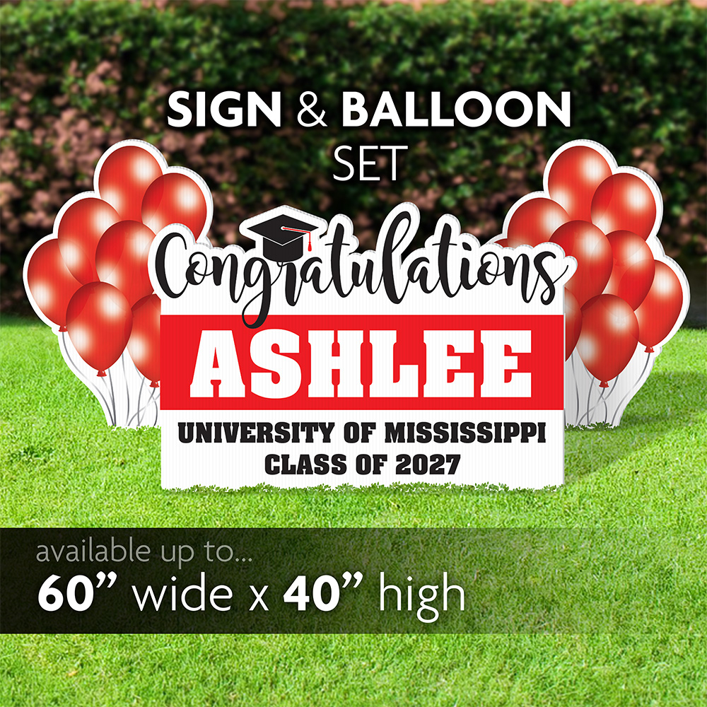 Graduate Yard Sign & Balloons Set