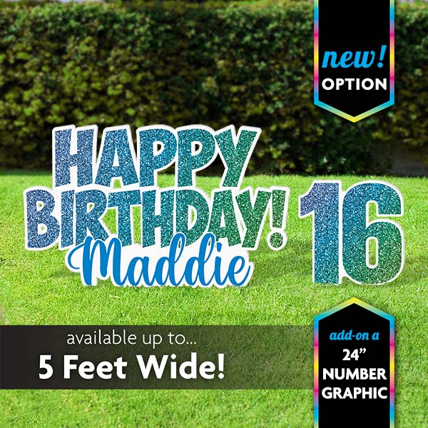 Faux Glitter Happy Birthday Sign Bundle