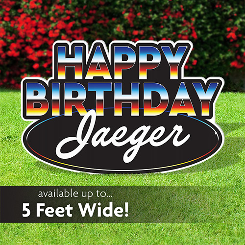 Chrome Birthday Lawn Sign