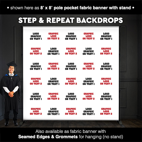 Graduation Step & Repeat Logo Backdrop