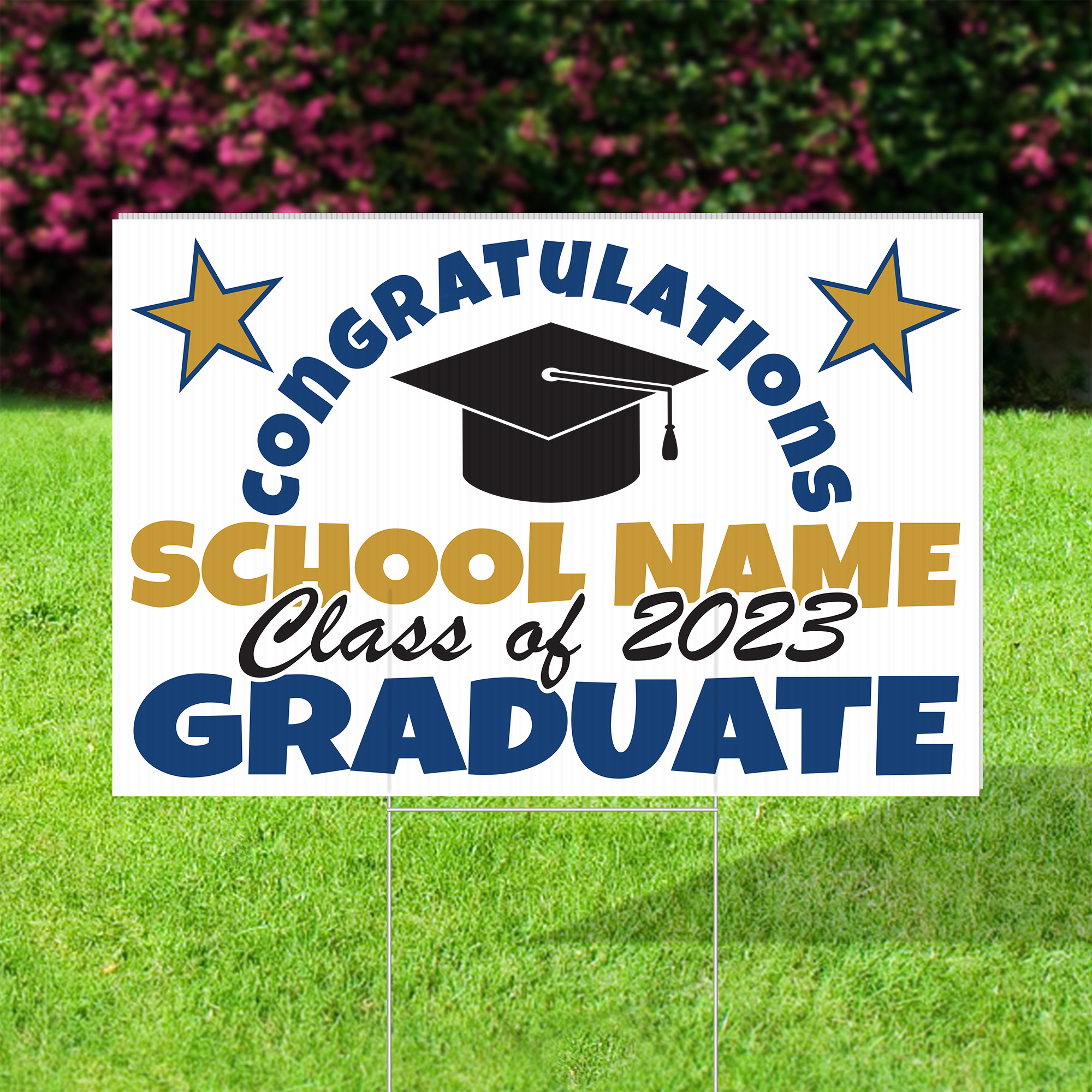 School Grad Sign - Stars Detail