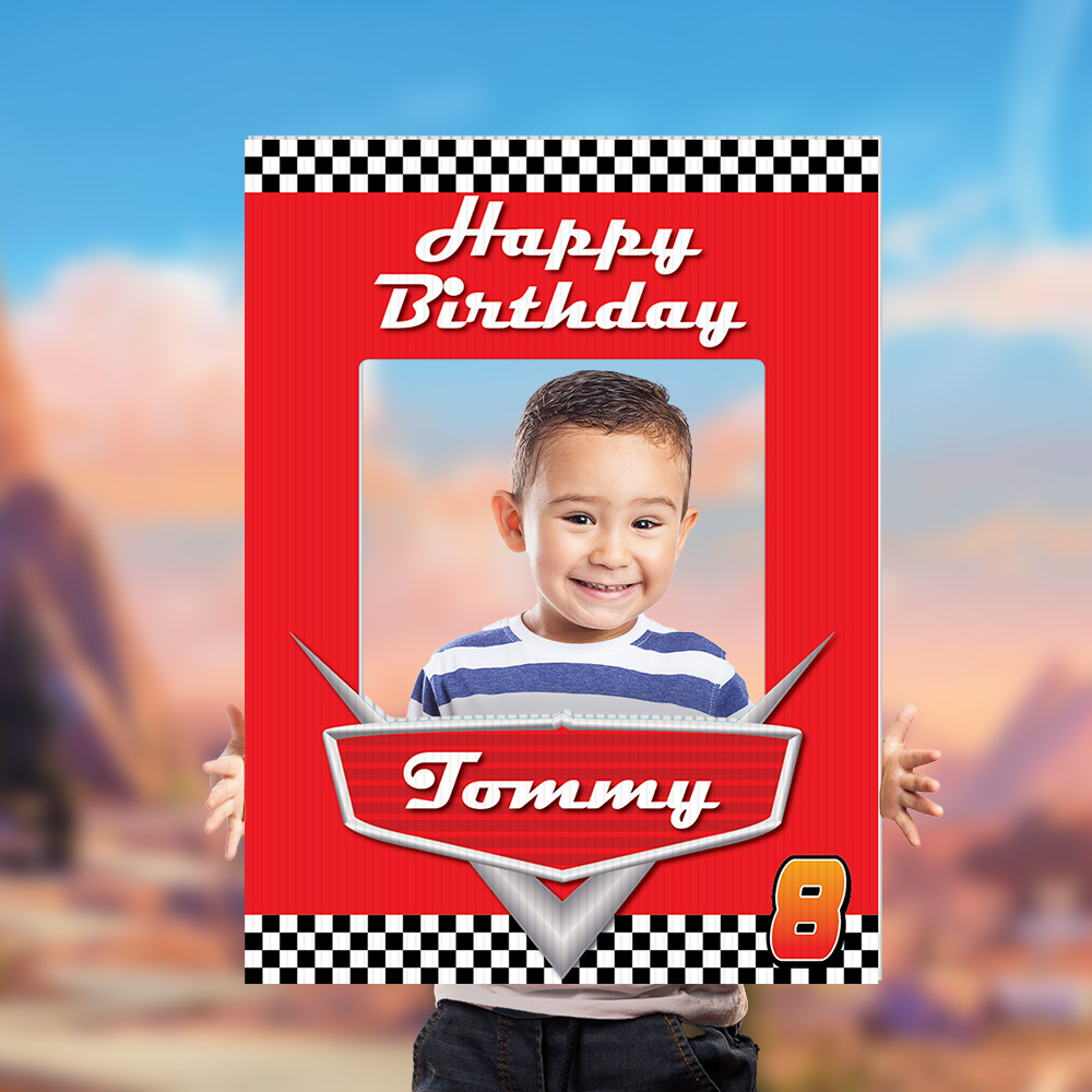 Race Car Themed Birthday Selfie Frame