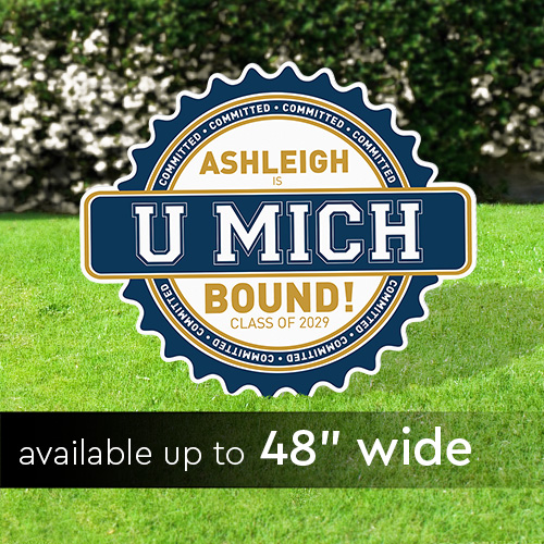 College Commitment Badge Lawn Sign