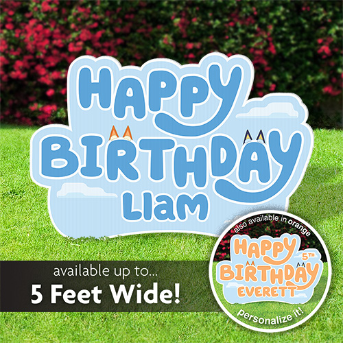 Blue Heeler Dog Birthday Lawn Sign