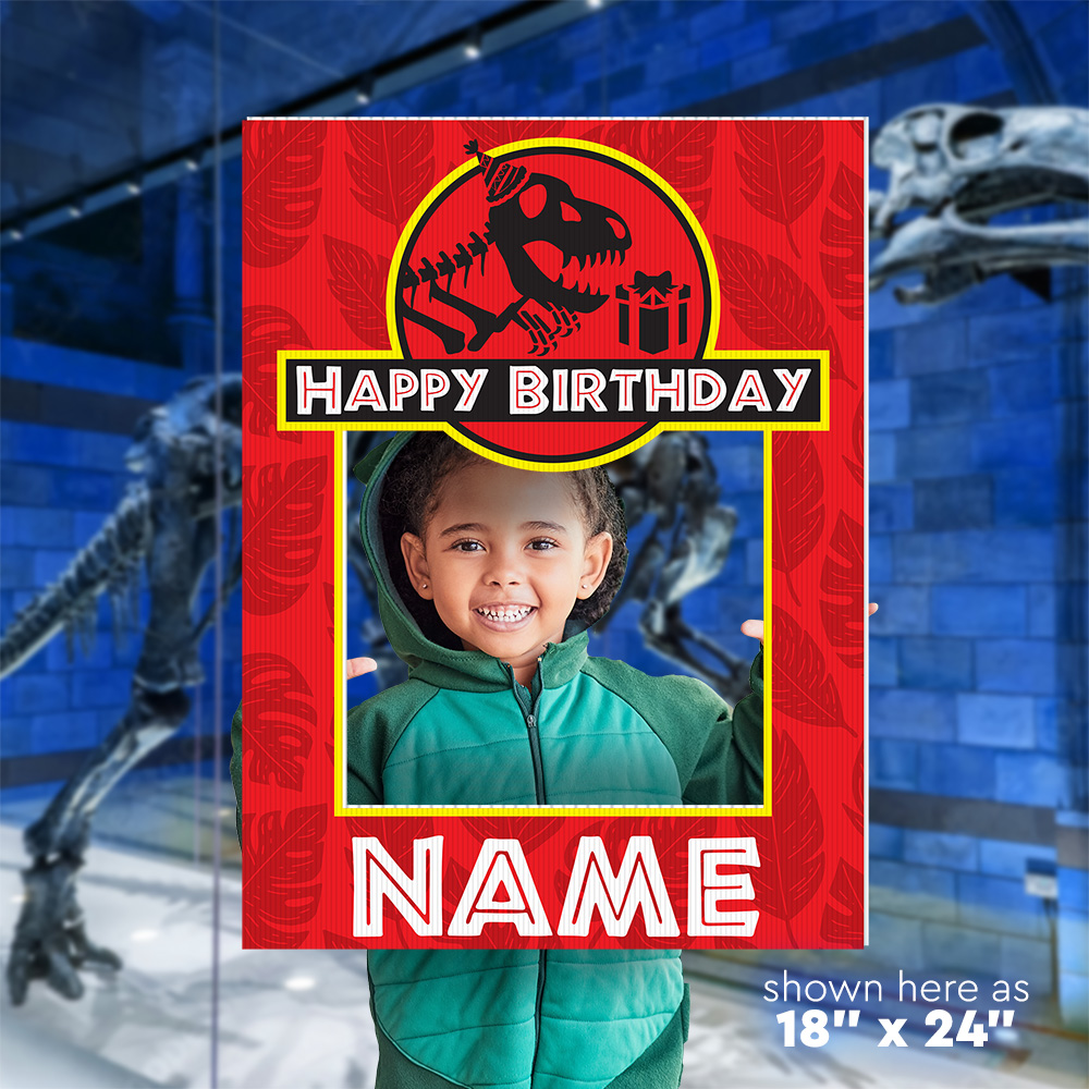 Jurassic Dinosaur Birthday Selfie Frame