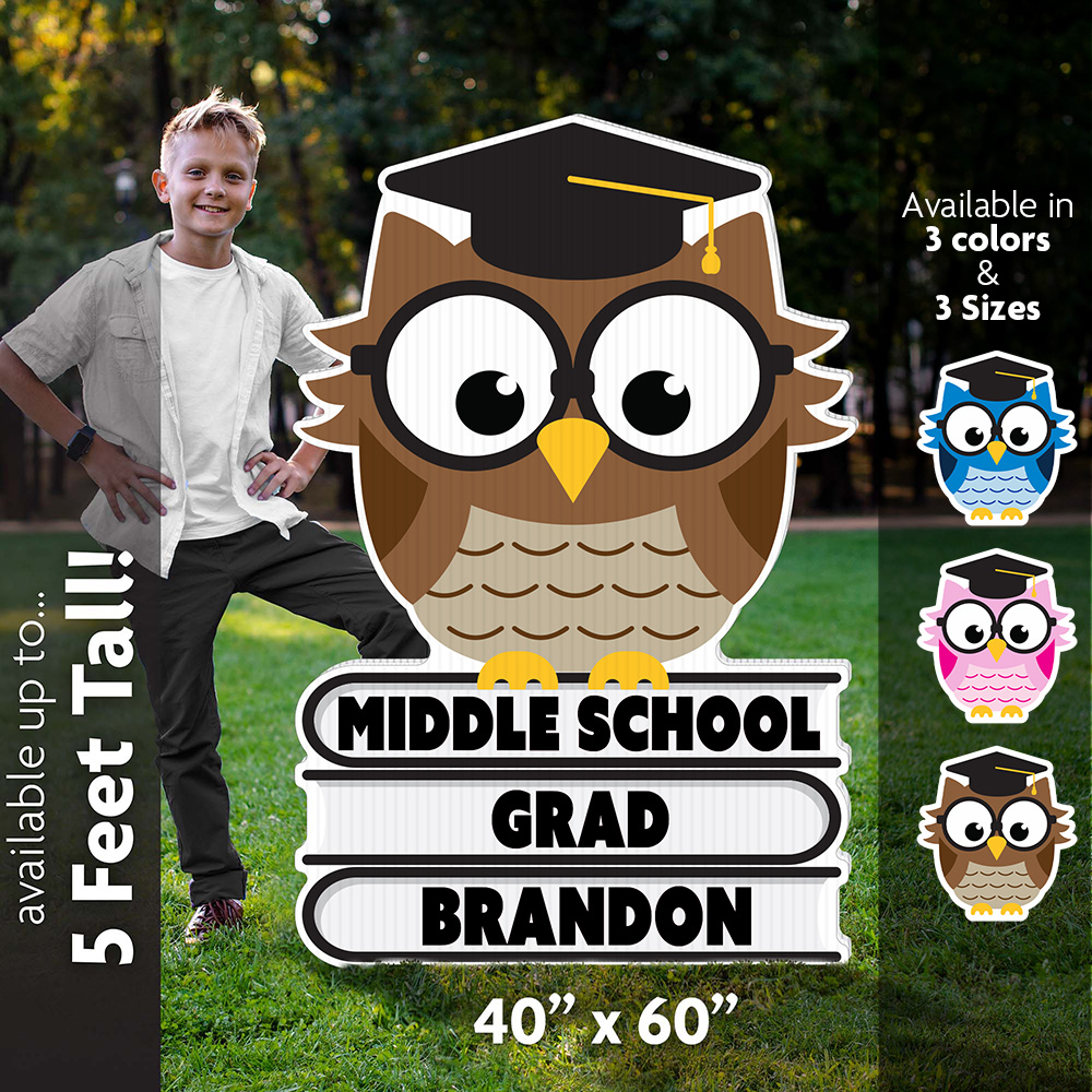 Owl With Cap Graduation Sign
