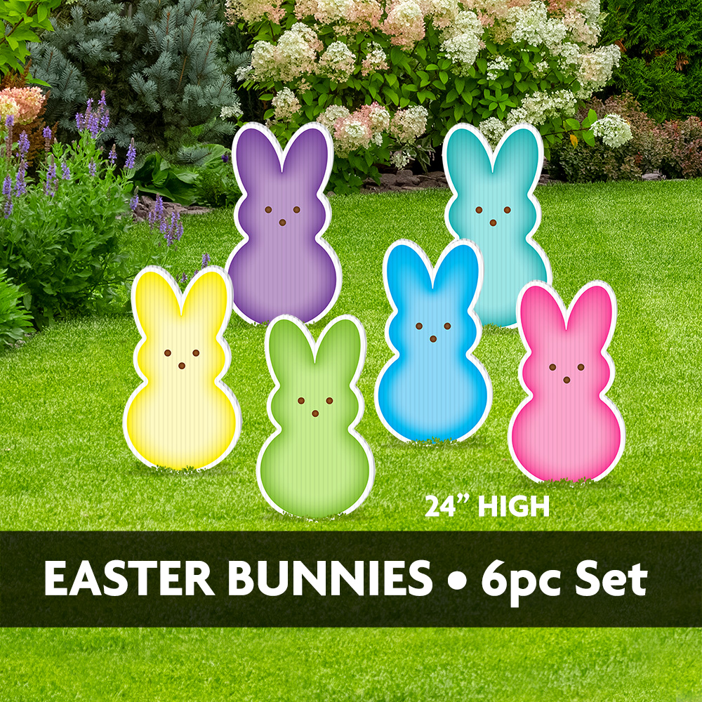 Easter Bunny Peeps-Set of 6 Signs Yard Sign