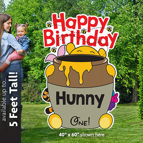 Honey Bear & Friends Birthday Lawn Sign