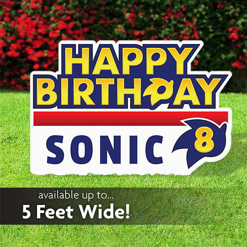 Speedy Blue Hedgehog Birthday Lawn Sign