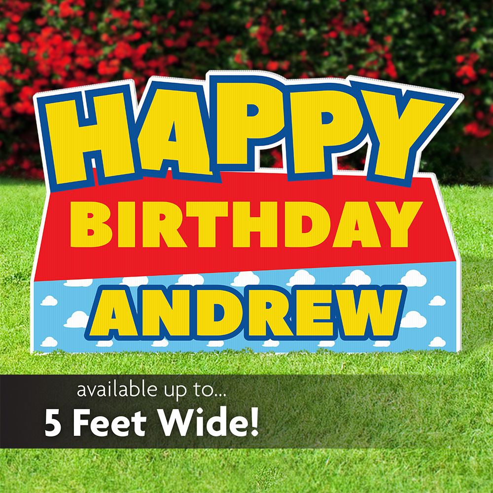 Toy Cowboy Story Themed Birthday Lawn Sign