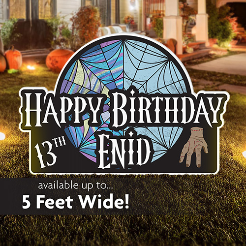 Goth Wednesday Birthday Lawn Sign