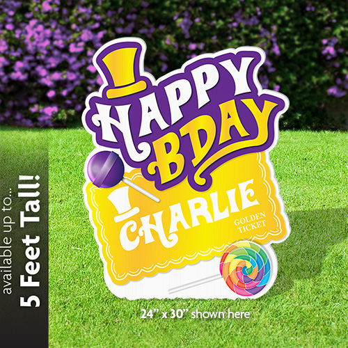 Golden Ticket Birthday Lawn Sign