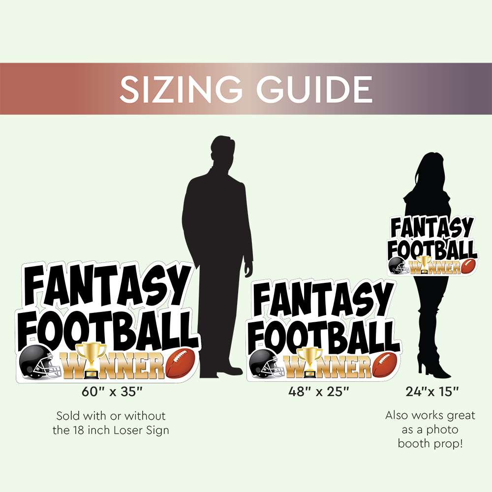 Winner Fantasy Football Yard Signs Sizes