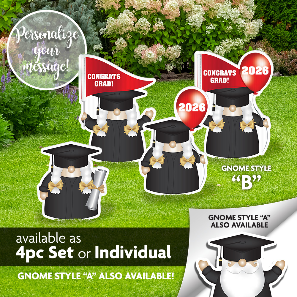 Garden Gnome Grad Signs 2