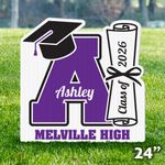 Graduation Grad Single Letter Lawn Sign
