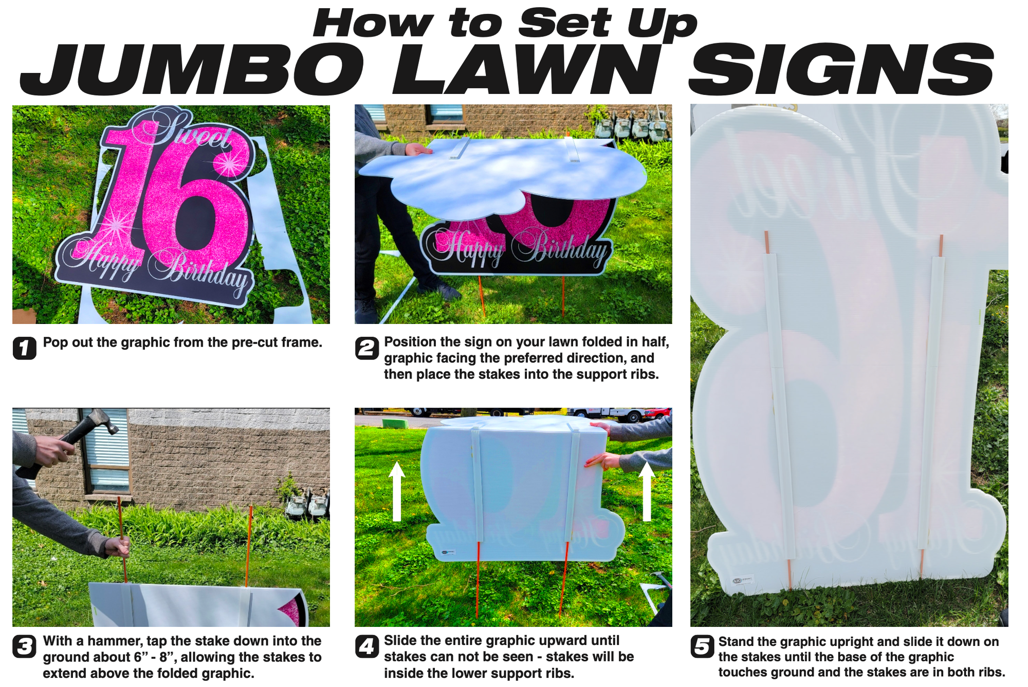 Jumbo Lawn Signs Set up