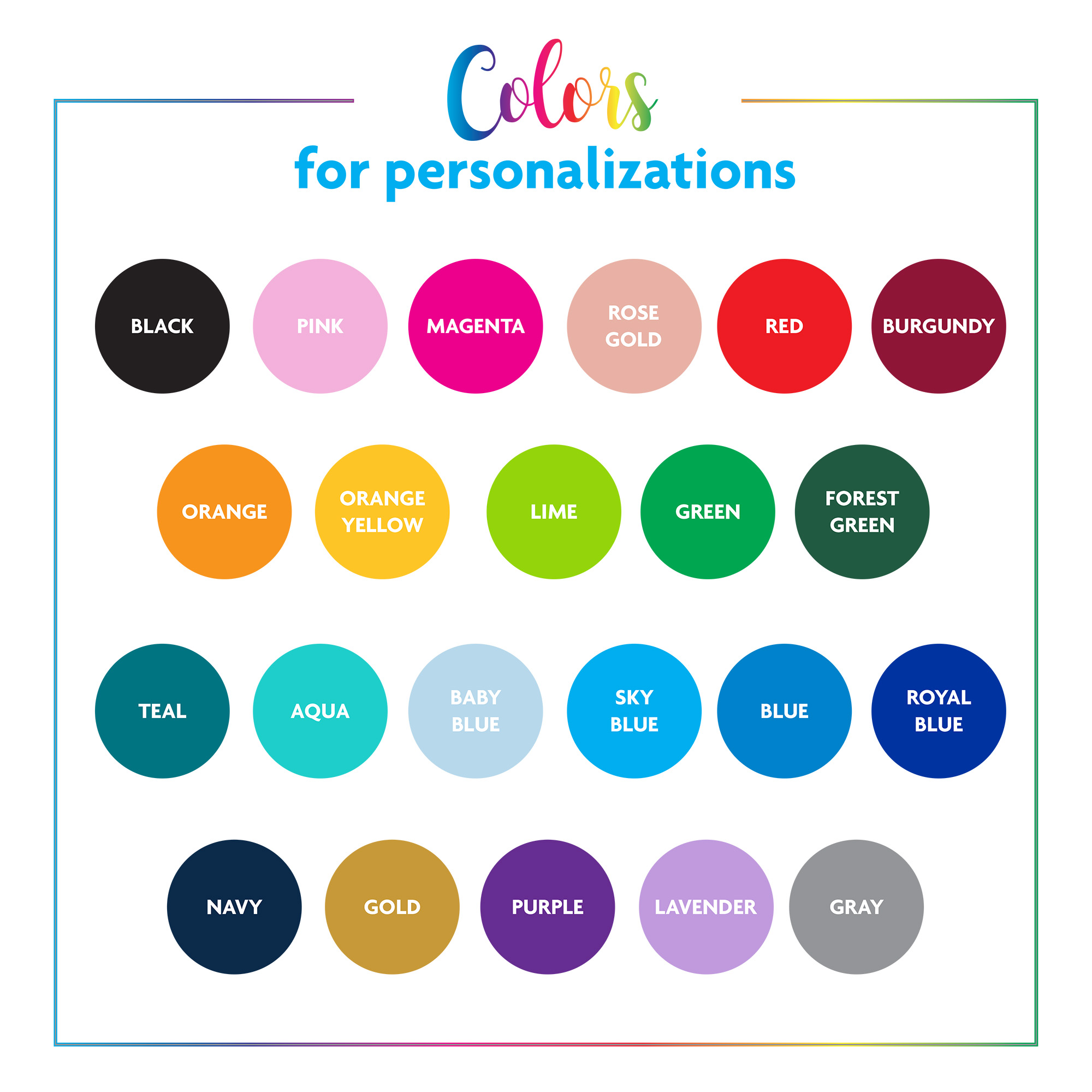 Personalization Color Options