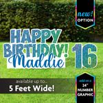 Faux Glitter Happy Birthday Yard Signs