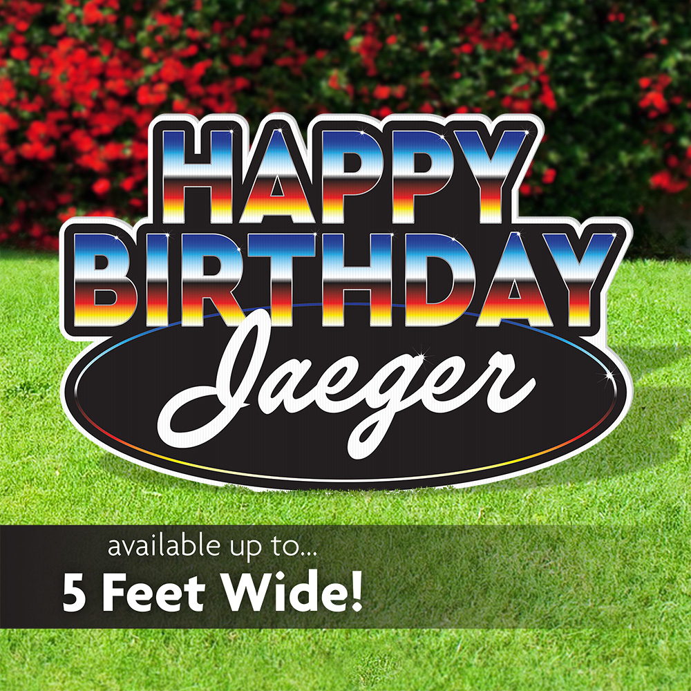 Chrome Birthday Lawn Sign 1