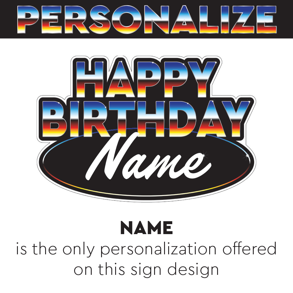Chrome Birthday Lawn Sign 3
