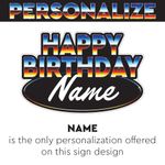 Chrome Birthday Lawn Sign 3
