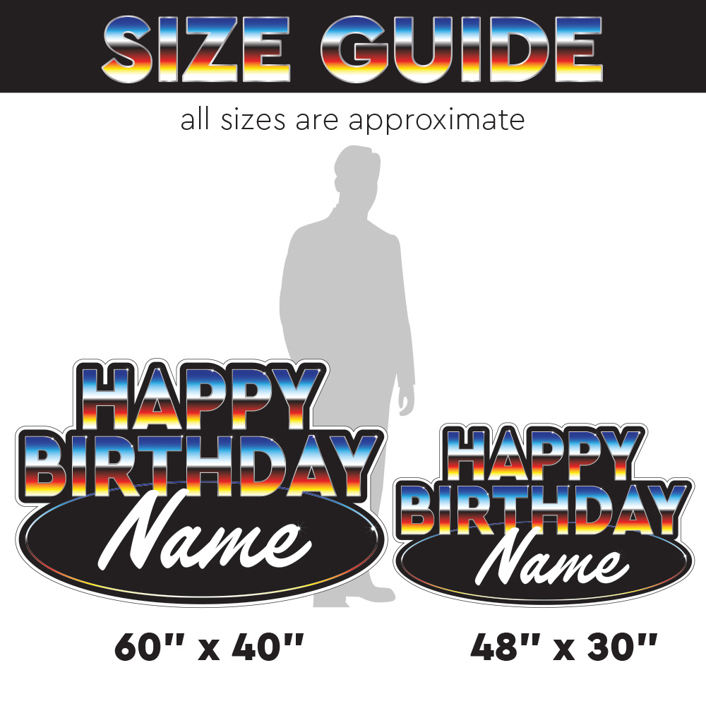 Chrome Birthday Lawn Sign 2